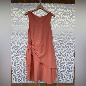 COS Terracotta Tie-Front Midi Dress | Minimalist Scandi Style | Size 12